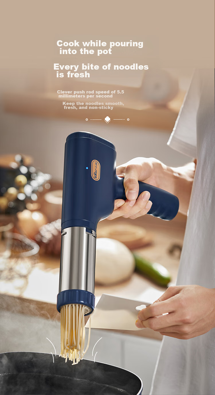 Bear Noodle Maker for Home Use, Handheld And Countertop Pasta Machine, Compact Electric Automatic Stainless Steel Noodle Press YMJ-K40G1 with 8 Noodle Mold Types 7