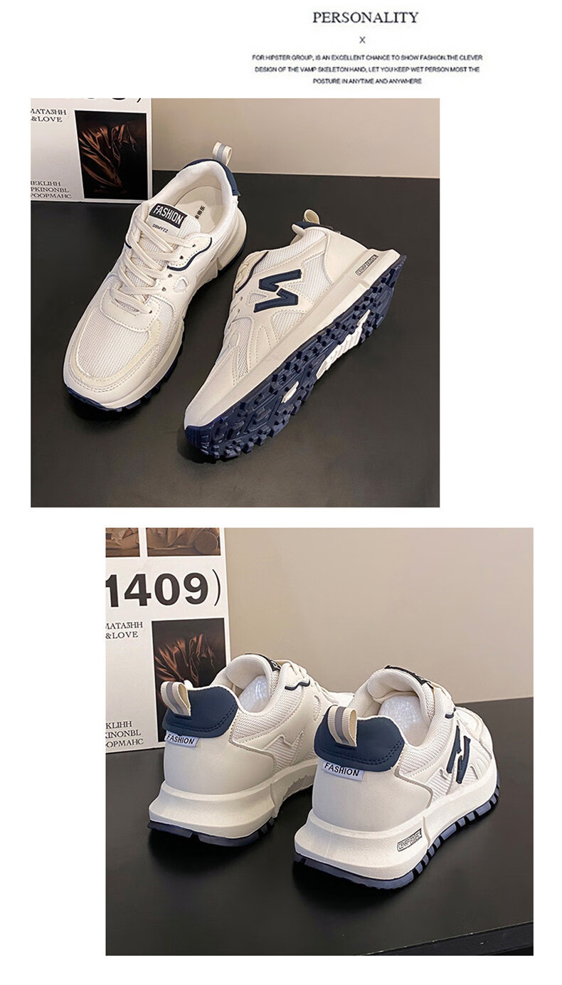 CARTELO Women's Chunky Sneakers, Spring Casual Shoes for Women, Height-Increasing Sports Running Shoes, Style 1415, Blue, Size 38 19