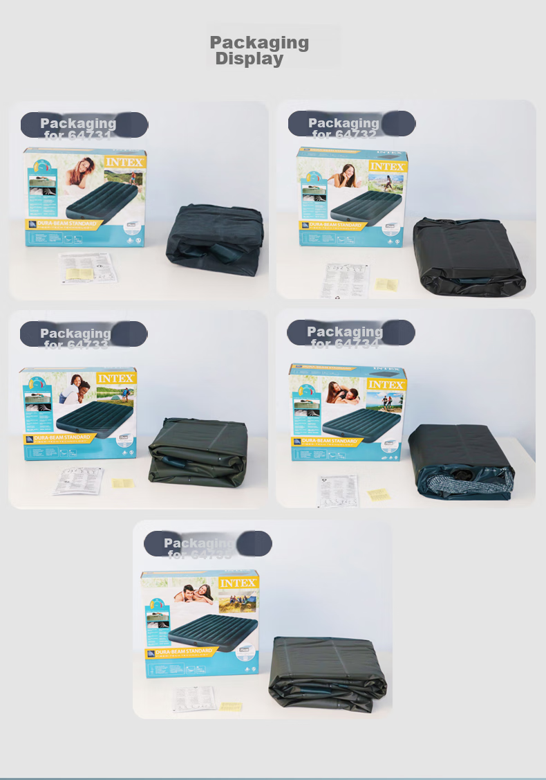 INTEX Dream Green Double Inflatable Mattress, Home Sleeping Pad, Camping Emergency Single/double Folding Bed, 64734W 8