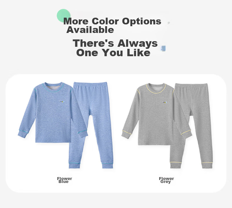 Jiusuiban Children's Thermal Underwear, Boys' Autumn And Winter Medium-Thick Fleece-Lined Cotton Sweater And Pants, for Older Kids, Fleece-Lined Top And Bottom 13