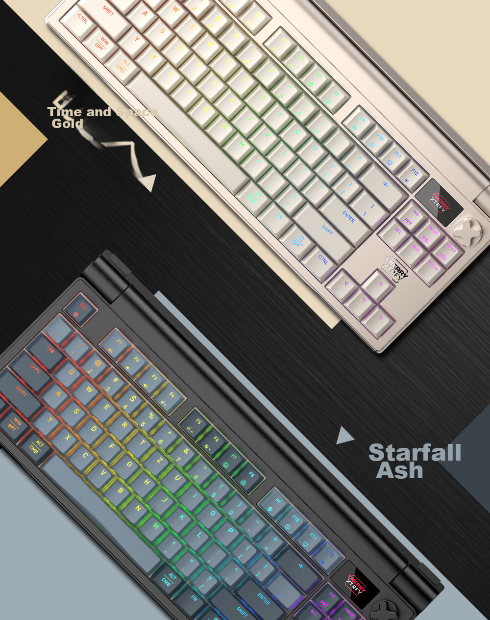 CHERRY MX8.3 Customizable Tri-Mode Mechanical Keyboard for Gaming, E-Sports, 8K Backlight, Hot-Swappable, RGB, Compatible with VALORANT, Triangle, Aluminum, And Tuhu, Compatible with Windows/Mac 2
