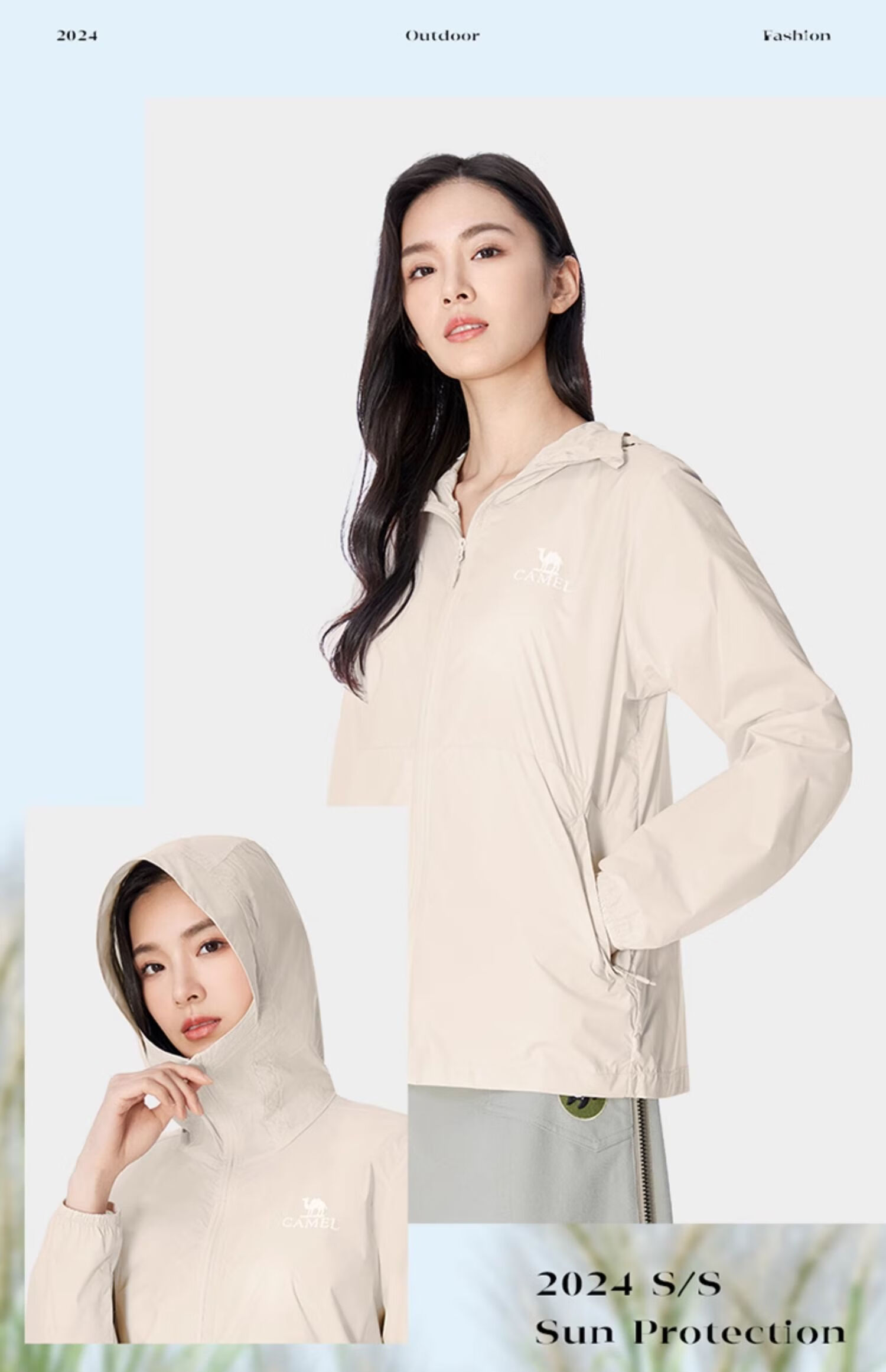 CAMEL Outdoor Sun Protection Clothing, UPF50+, UV-Resistant, Cool Feeling Couple's Sun Protection Fishing Shirt [Cloud] A14BATR083 19