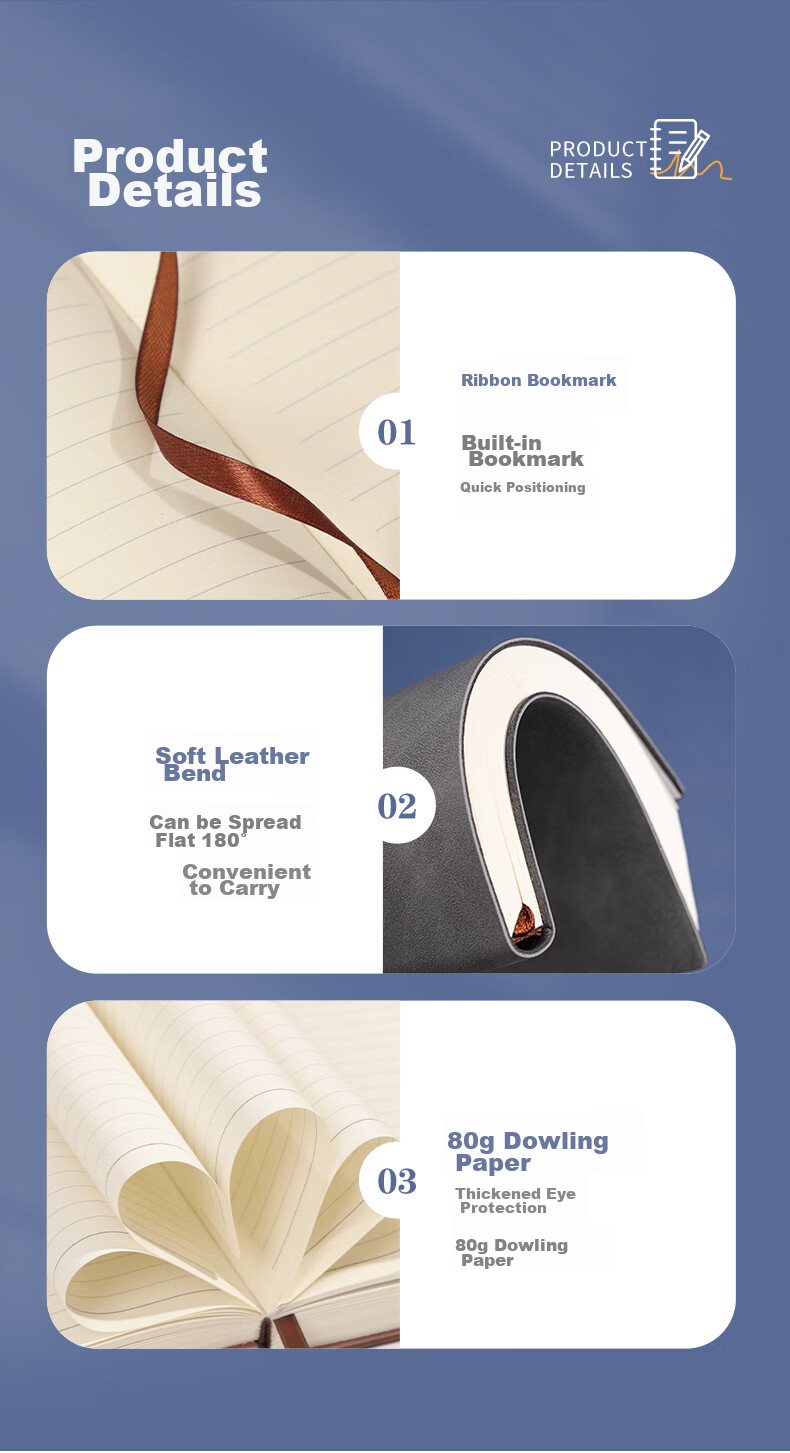TENGXIONG [Lowest Price Online] Business Notebook A5 Thick B5 Journal Sheepskin Cover Diary Soft Cover Notebook for Office Work Log Stationery Meeting Record Book Customizable 7
