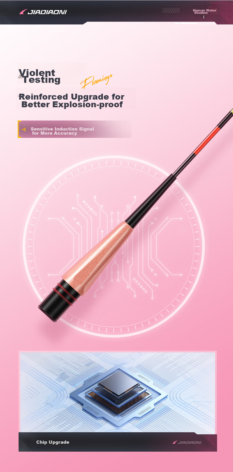 JIADIAONI Eye-Catching High-Sensitivity Luminous Float, Bright Water Entry Shadowless Electronic Float [Eating Lead 3.0g], Color-Fast 8