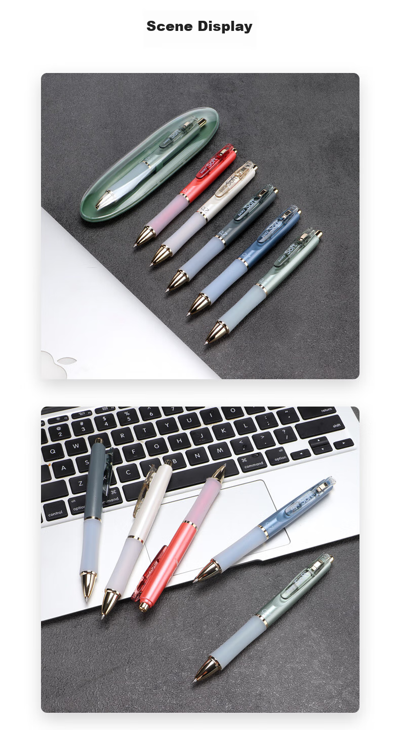 BAOKE PC3978 Premium Retractable Gel Pen 0.7mm Bullet Tip Signing Pen, Twilight Blue, Writing Black, Single Pe 10
