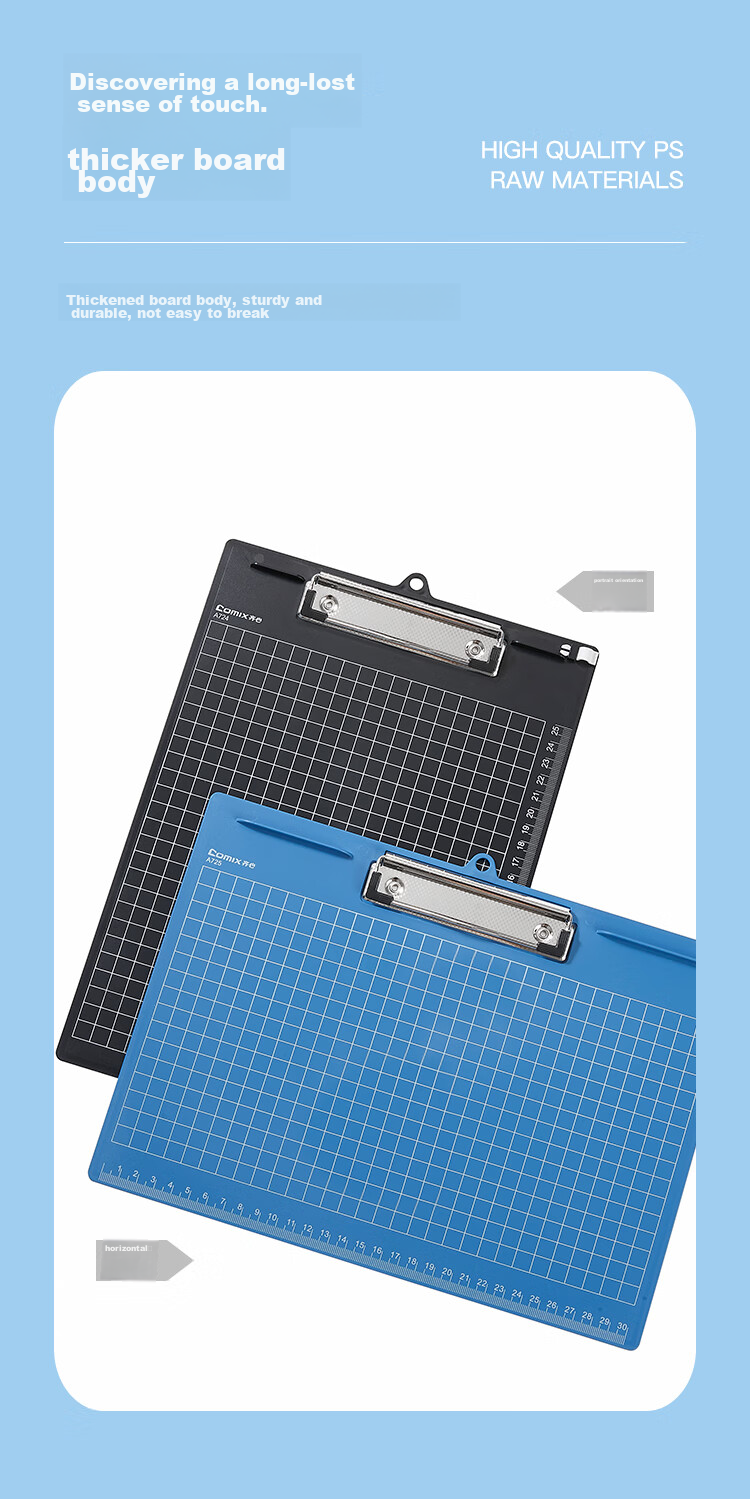 COMIX A4 Multi-Functional Writing Clipboard with Scale, Pad for Order Filling/Group Buying, Blue, A724 3