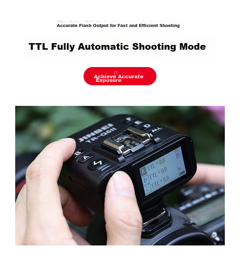JINBEI General-Purpose Composite Hot Shoe TTL High-Speed Flash Trigger TR-Q6II Generation, Photography Light Studio Flash Synchronization Trigger, TR-Q6II (Sony Version) 4