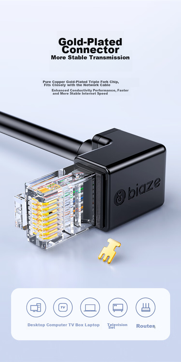 BIAZE Cat6 Ethernet Cable Straight-Through 1 Meter, Gigabit Network Connection Cable, Computer Broadband High-Speed Network Cable, Finished Network Patch Cord 9