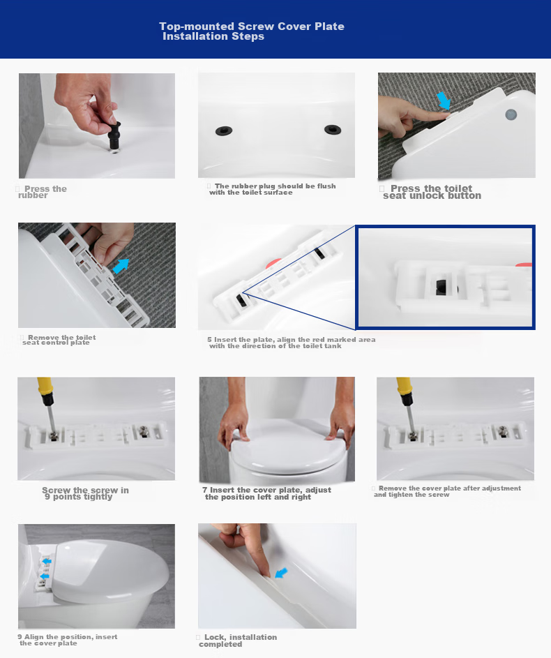Haili Toilet Seat Cover Universal V-Shaped U-Shaped Melamine Thickened Old-Style Toilet Seat Ring Household Toilet Seat Accessory Replacement 804 10