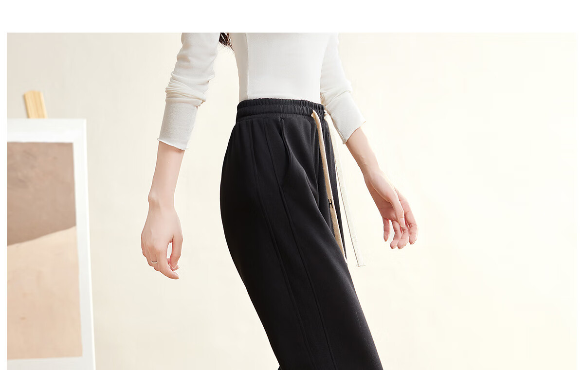 Halo Queen Women's Casual Pants with Drawstring Elastic Waist And Tapered Leg for Spring And Autumn, Fashionable Versatile Loose-Fitting Sweatpants, New Product H143R1007 18