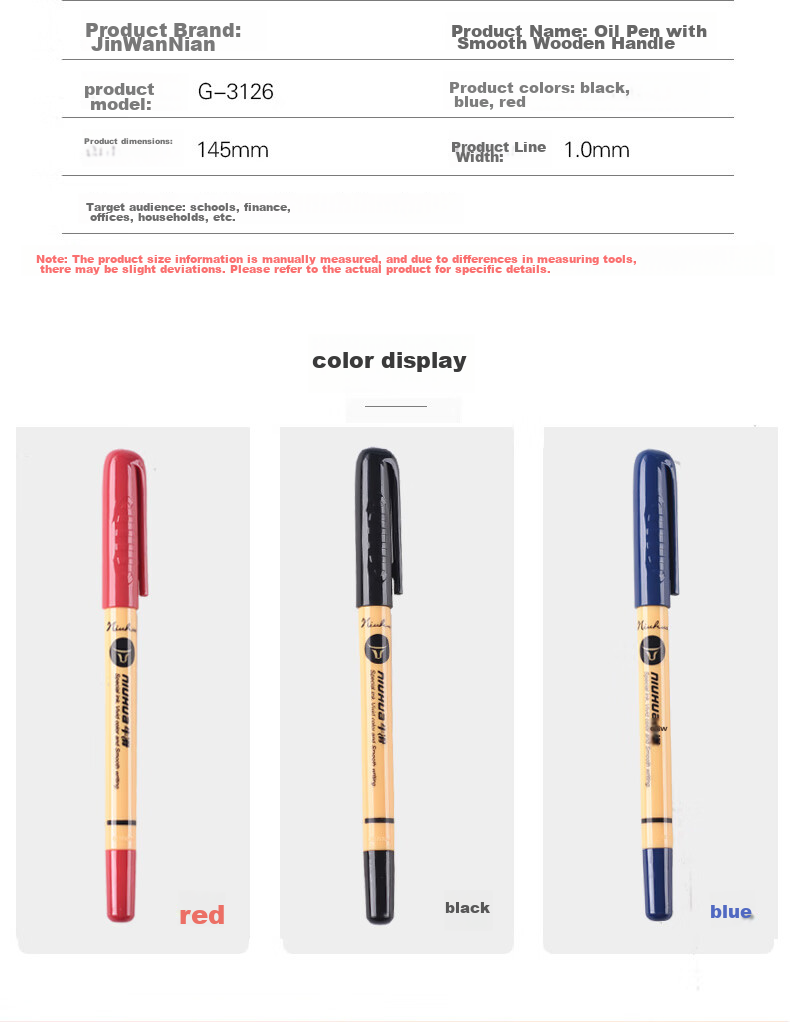 Genvana [Zhongyou Pen] 1.0mm Blue Ballpoint Pen, Smooth Retractable Cap, English Calligraphy Pen, Office Supplies, Pack of 12, G-3126 5