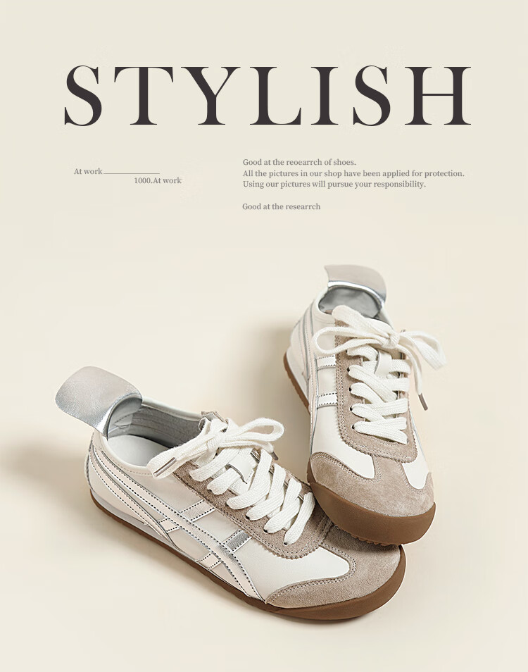 ZHR Dexun Women's Versatile Stylish Casual White Sneakers, Lightweight Flat Sports Shoes for Women, BT102, Beige Silver, Size 40 1