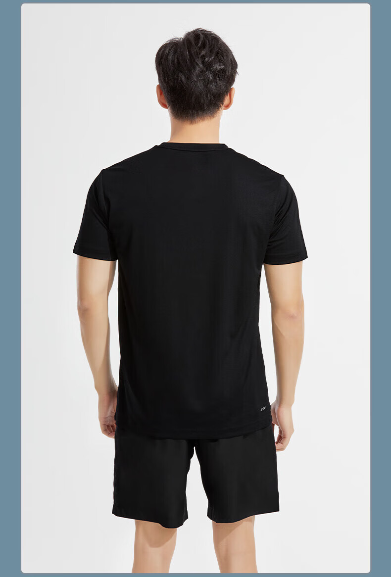 Li-Ning Sports Set for Men And Women, Summer Running Quick-Dry Shirt, Short-Sleeve Shorts, Ice Silk T-Shirt, Badminton Basketball Fitness Wear, Thi 16