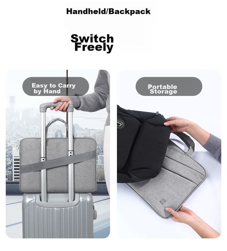Biyoumei Laptop Bag, Handheld Slim Style, 14-Inch Notebook Briefcase, Suitable for Apple, Huawei, Xiaomi, Lenovo 9