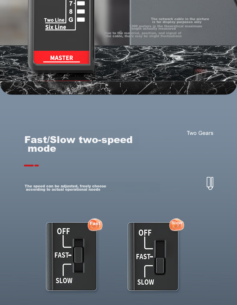 DELIXI ELECTRIC Cable Tester Network Cable Telephone Line Tester Multifunctional Household Cable Pairing Device Fast And Slow Dual Mode 7