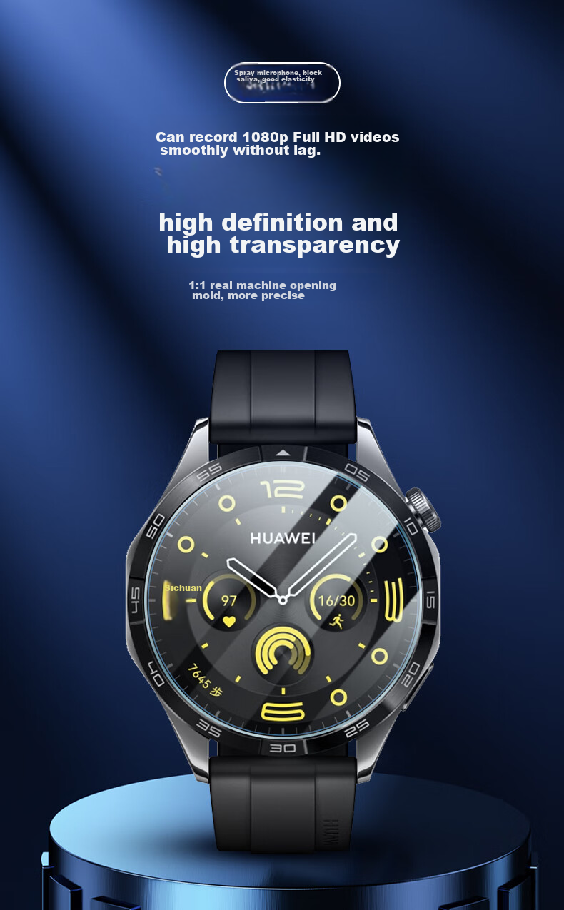 Weiqiantu [3-Pack] Tempered Glass Screen Protector for Huawei Watch GT4, Full Coverage High Definition Anti-Drop Glass Watch Face Waterproof Protective Film 41mm 4