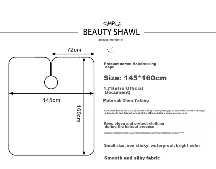 Jinghuisichuang Haircut Cape, Adult Hairdressing Wrap, Enlarged Waterproof Cape, Hair-Resistant Fabric 7