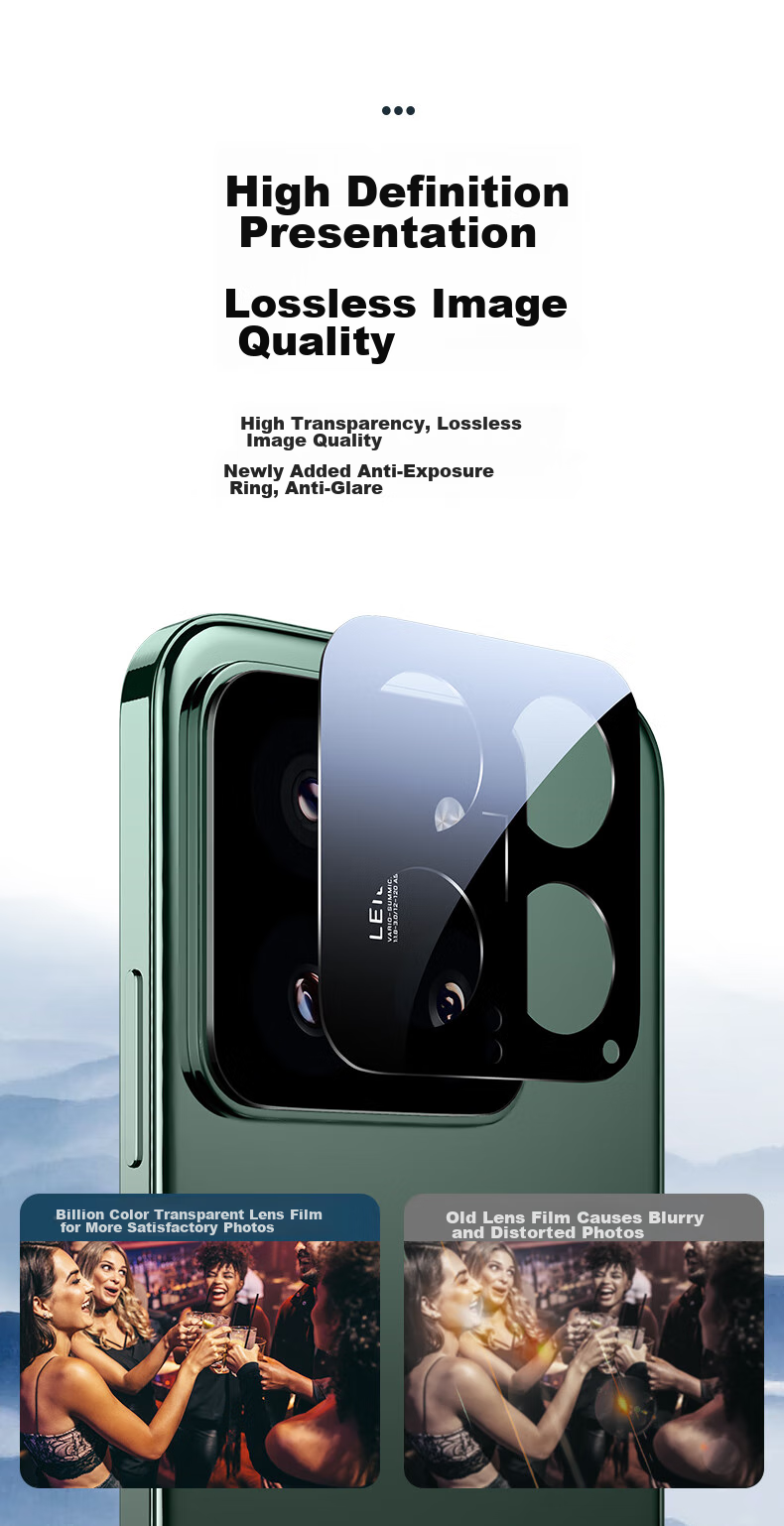 ESR [2 Pieces] Camera Lens Protector for Xiaomi 14 Pro, Tempered Glass, High-Definition Rear Camera Anti-Fingerprint Full Coverage No Pixel Loss Scratch-Resistant Wear-Resistant Protective Phone Lens Film 10