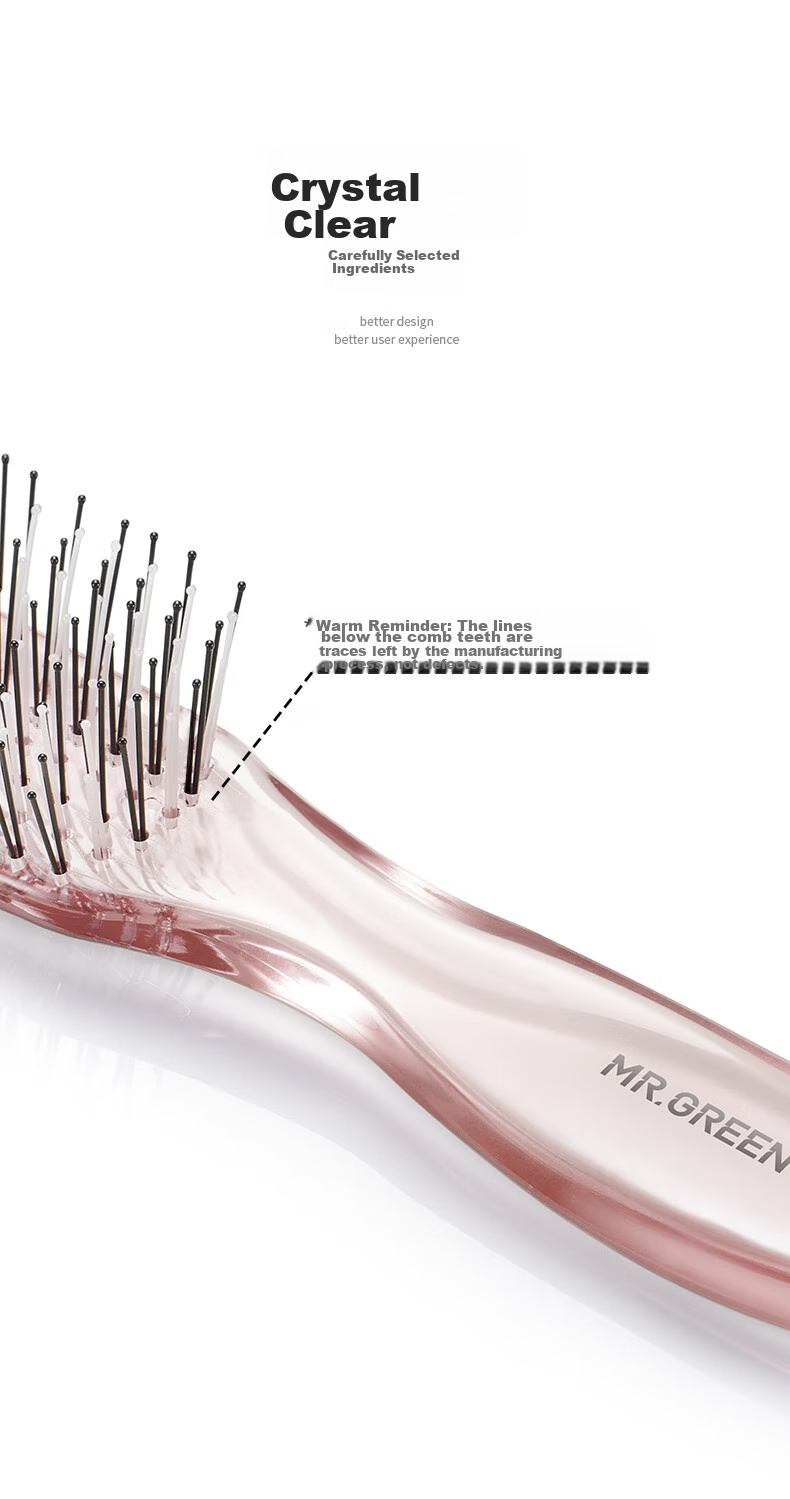 MR.GREEN German Comb for Women, Massage Comb with High And Low Teeth, Straightening And Curling Comb, Long Hair Volumizing Styling Comb, Wet And Dry Use Transparent Soft Tooth Comb in Gift Box Mr-7507 7