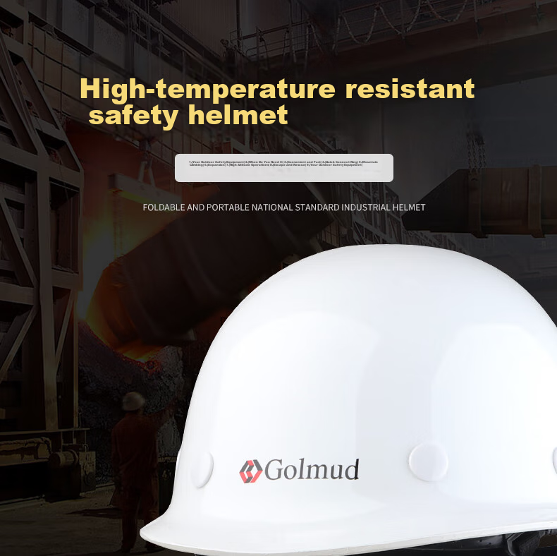Geermu Safety Helmet, Round Top Hard Hat for Construction Workers, Fiberglass GM737 White 1 Piece Helmet 1