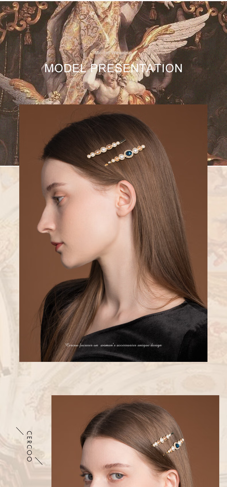Cercoo Pearl Gift Series Hair Clips, Side Summer Ultra-Fairy Elegant High-End Feel Barrettes, Two Pieces Gift for Girlfriend 4