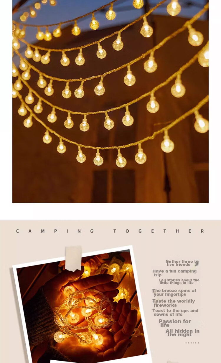 Dipuer New Year Colorful Light String, Birthday Decoration, Chinese New Year LED Lights, Proposal Setup, Camping, Street Vending, Bubble Lights 4