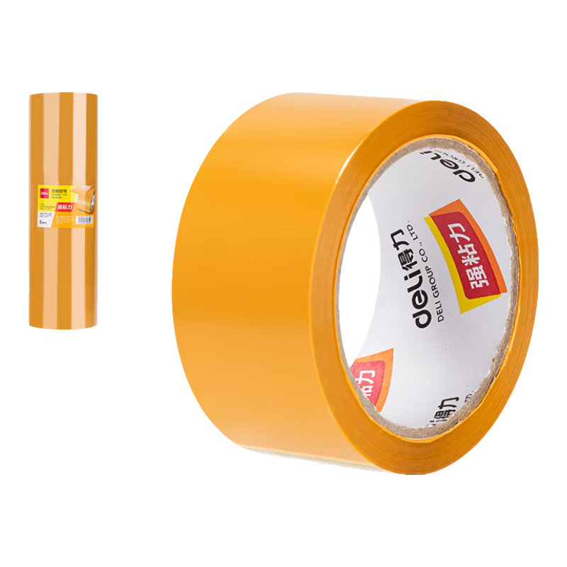 Deli High-Quality Beige Packing Tape, Wide Adhesive Tape, 48mm*60y*50μm (54.8m/roll), 6 Rolls, Office Supplies, 30238