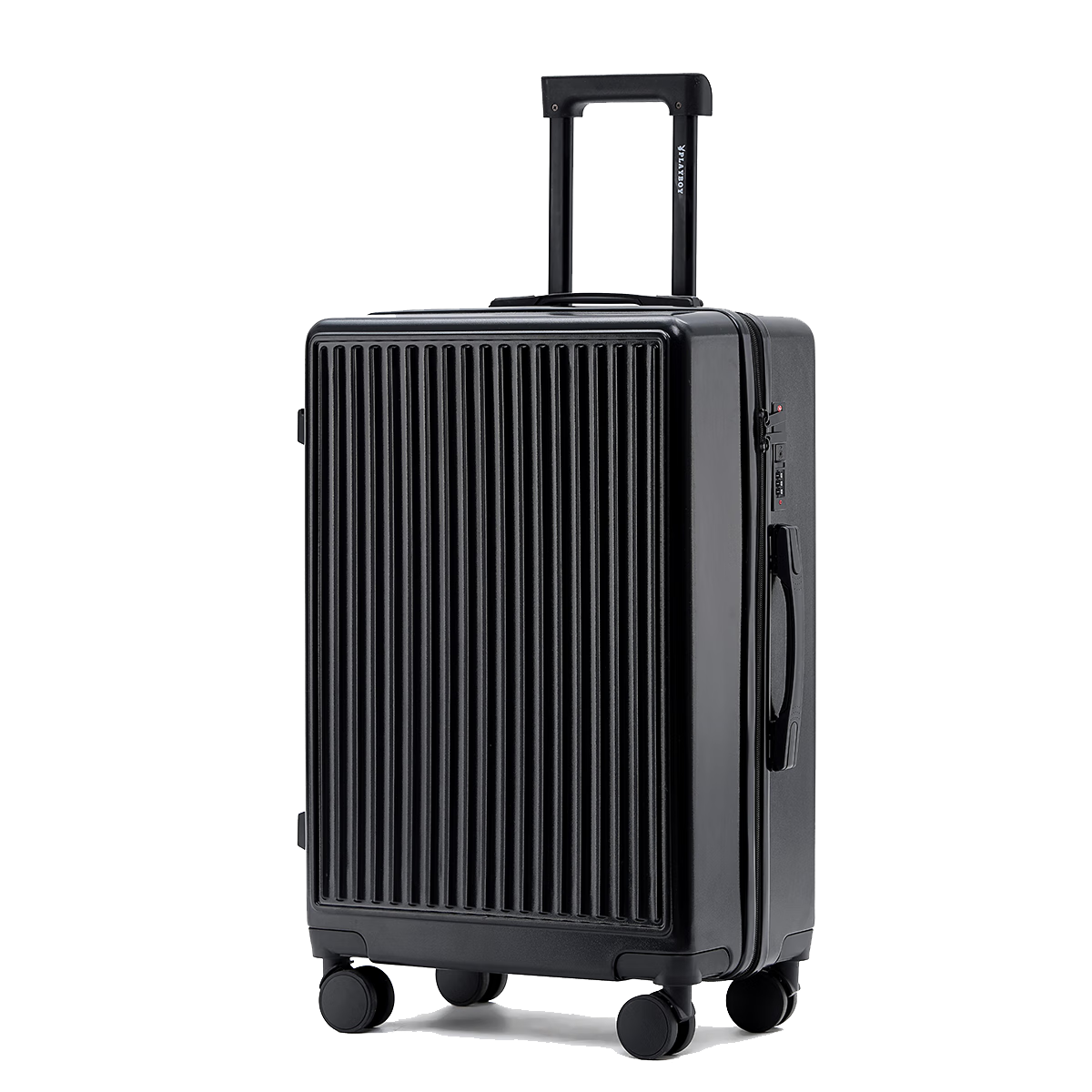 Huahuagongzi Luggage Suitcase with Spinner Wheels, Durable High School Student Trolley Case, Black, 20 Inches [Airline Approved]