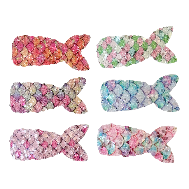 CHIMERA 6-Piece Children's Bangs Hair Clips with Sequins And Fish Scale Mermaid Tails BB Clips for Girls, Mid-Autumn Festival Gift