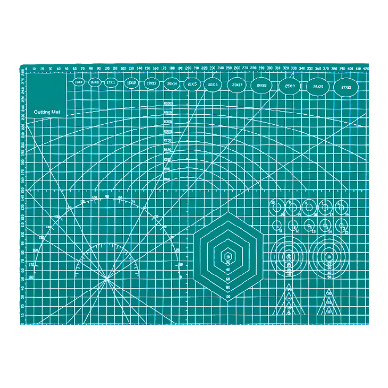 Sannianerban A3 Cutting Mat, PVC Material, Extra Large Size, Handmade Desktop Cutting Board, Fully Washable with Water, Student Paper Cutting Tool, Art And Engraving Board, Anti-Cut Pad, Mint Gree
