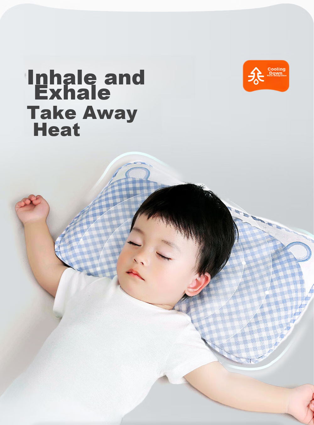 Liangliang Baby Pillow Shaping Pillow for 0-3 Years Old Newborns, Anti-Flat Head, Round Head, Antibacterial Children's Pillow, Green Plaid (Single Pillowcase) 9