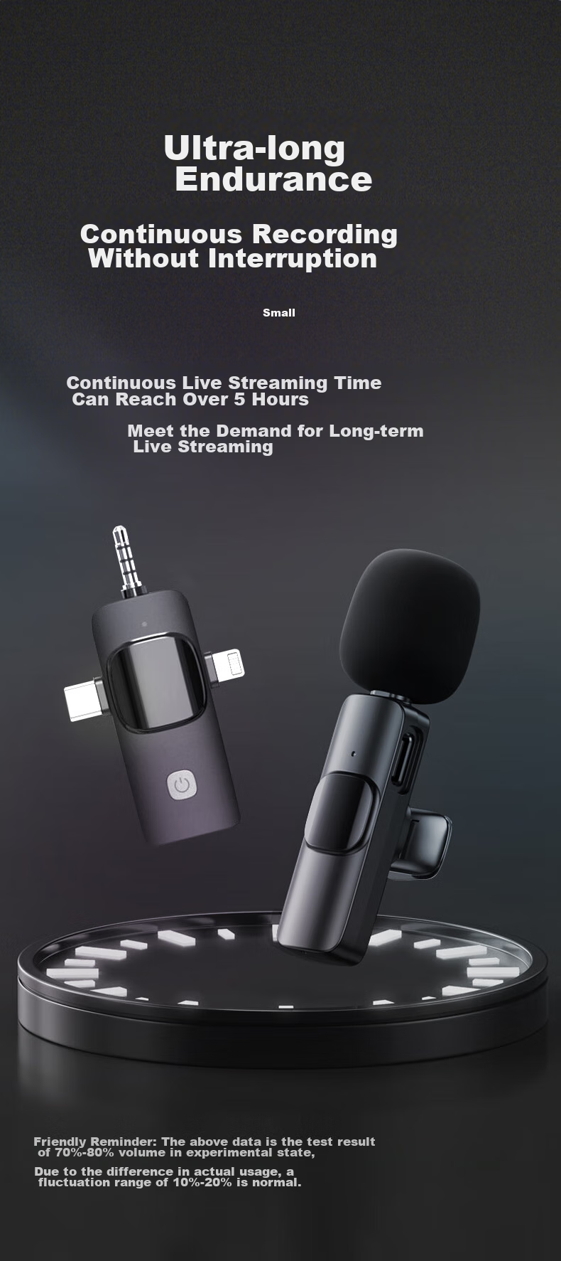 Masentek K1 Wireless Lavalier Microphone, Live Streaming Headset, Host-Specific Microphone, Recording And Amplification Device, Small Bee One-To System, Suitable for Smartphones, Computers, And Canon Cameras 24