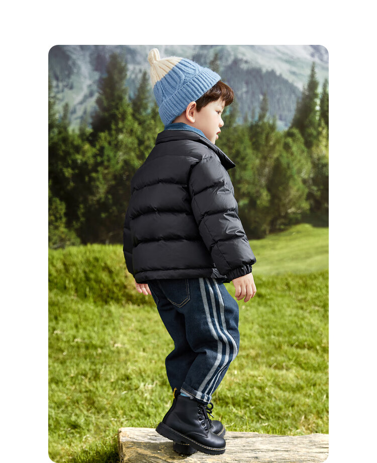 BALABALA Children's down Jacket, Boys And Girls Winter Coat, Patchwork Outerwear, Triple Protection, Warm Top, Versatile 8