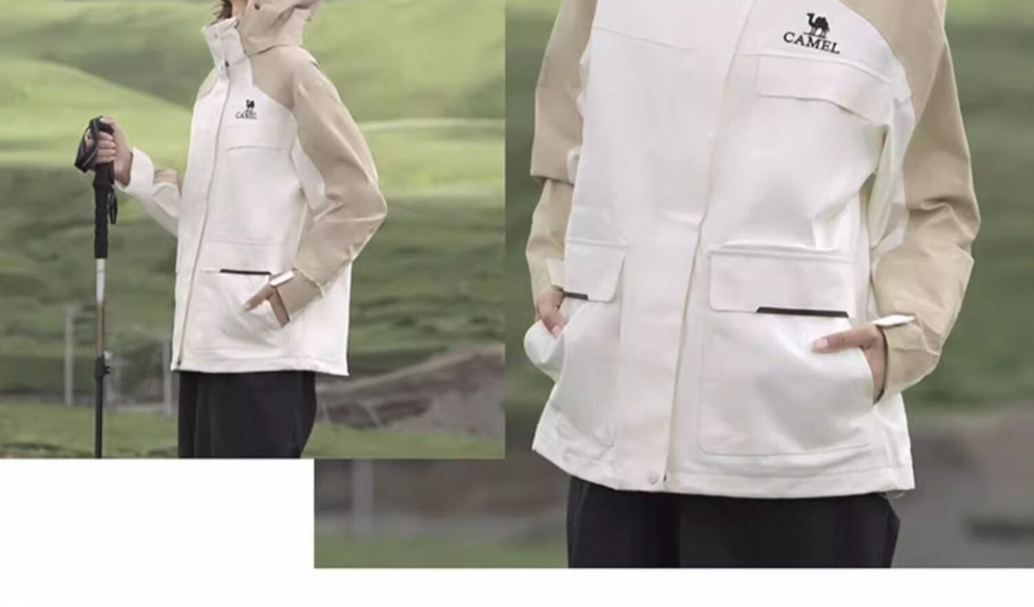 CAMEL Storm Jacket for Women, Three-In Workwear Style, Outdoor Heavy Rain Waterproof Coat, Camping Travel Hiking Outfit for Me 17