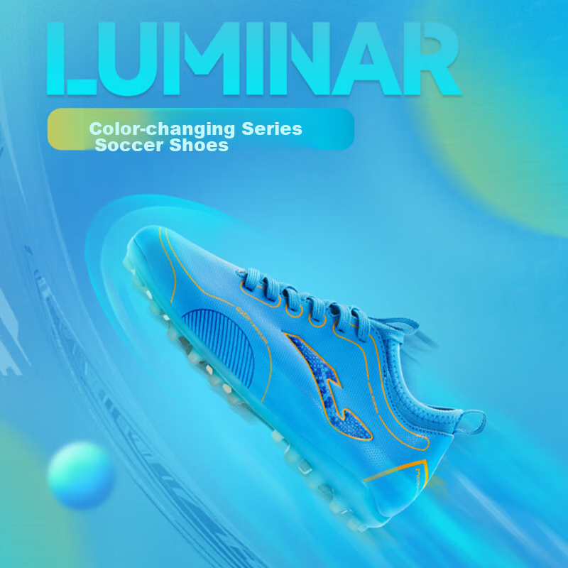 JOMA Soccer Shoes for Children MG Short Studs Youth Elementary School Boys And Girls Light-Changing Colorful Sole Football Training Shoes Blue Size 32