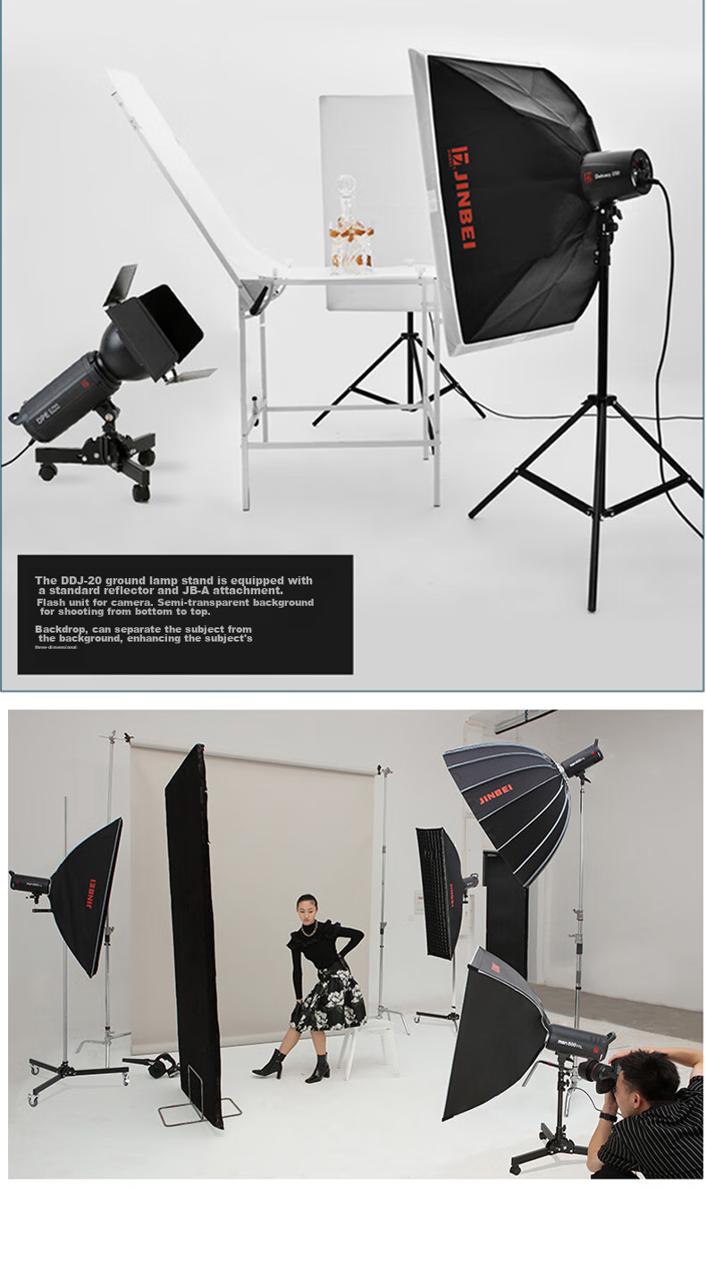 JINBEI JINBEI Photography Studio Floor Light Stand, Professional Dual-Use Background Light Stand, Wheeled Mobile Background Stand, Foldable Light Stand, Studio Equipment, DDJ-70 Background Light Stand 6