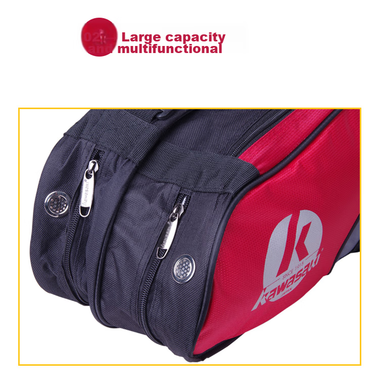 KAWASAKI Badminton Bag, Shoulder Bag, Tennis Bag for Men And Women, Separate Shoe Compartment, Badminton Racket Bag, 8327 Navy Blue 6
