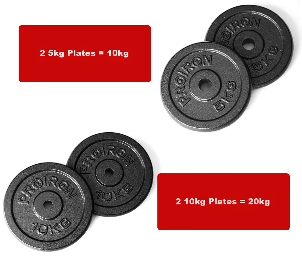 PROIRON Puli'ai, Barbell And Dumbbell Weight Plates for Men, Cast Iron Home Weightlifting Plates, Hole Diameter 2.5 Cm, 10 Kg * 2 4