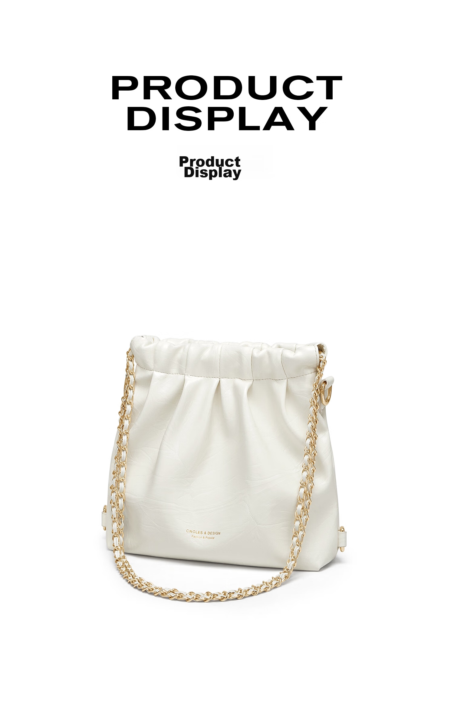 Cnoles Women's Handbag, 2026 Latest Style, Ladies' Single And Double Shoulder Crossbody Small Bag, Light Luxury High-End Brand, Hobo Bag, White 29