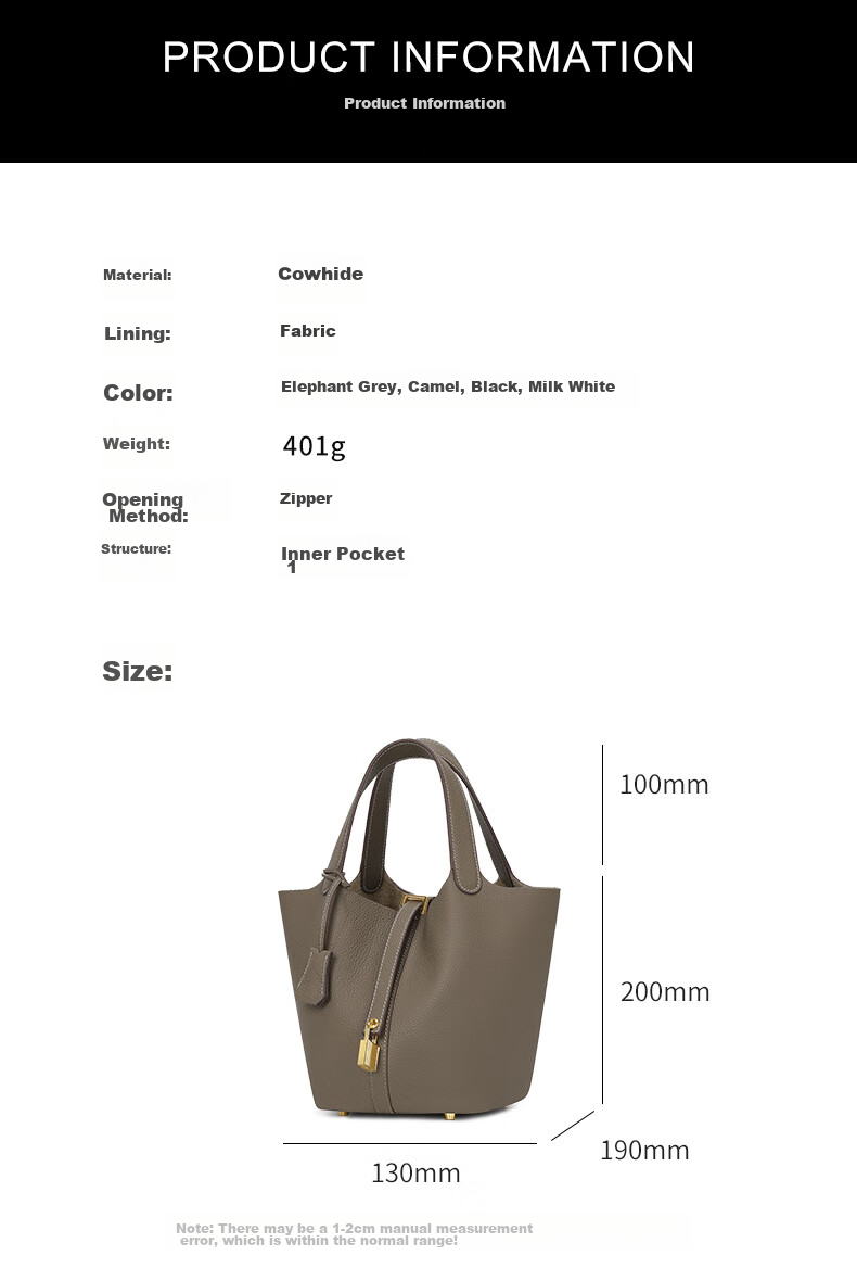 CASSILE Women's Handbag, Luxury Tote Bag with Large Capacity, Practical Water Bucket Bag, Perfect Gift for Wife on May 20th 8