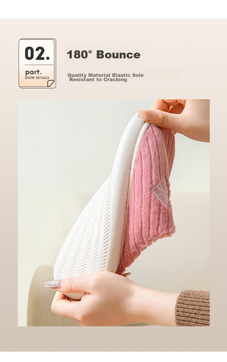 YUZHAOLIN Cotton Slippers for Men And Women, Winter Plush Warm Non-Slip Maternity Shoes, Home Cotton Shoes YR102 7