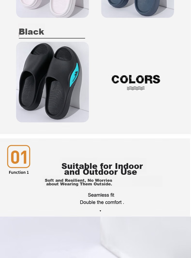 Huili Slippers for Men, Summer Outdoor Non-Slip Beach Shoes, Home Sports Sandals, HL0231 White, Size 42-43 5