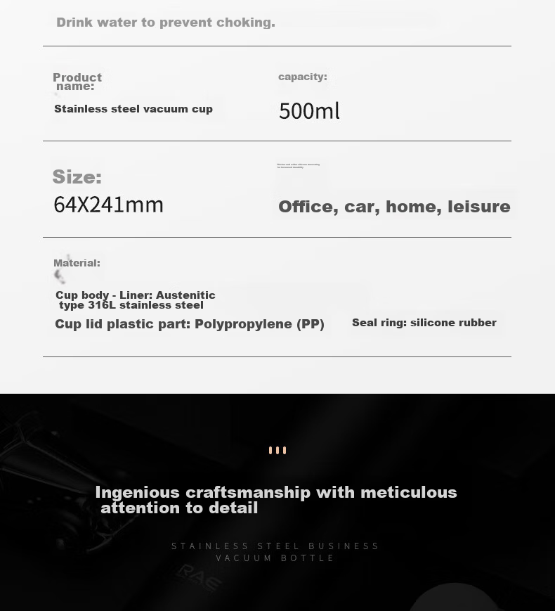 Ranye Custom Insulated Mug for Students, 316L Stainless Steel Tea Cup, 500ml, R3686, White, for National Day And Wedding 26