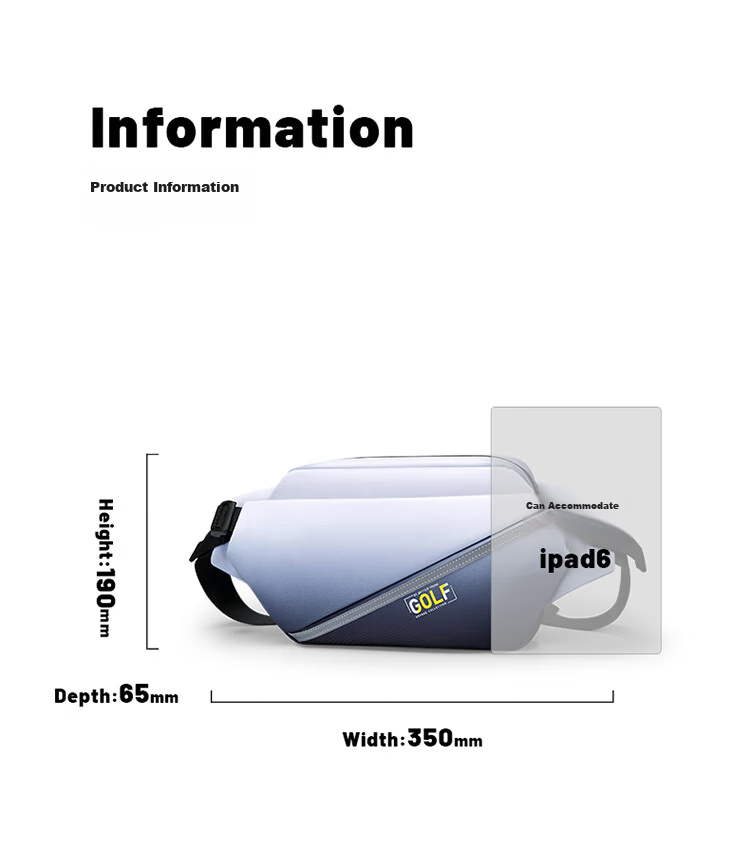 GOLF Trendy Crossbody Bag for Men, Gradient Color Shoulder Bag, Outdoor Sports Waist Pack, Men's Phone Bag, Ink Wash 17