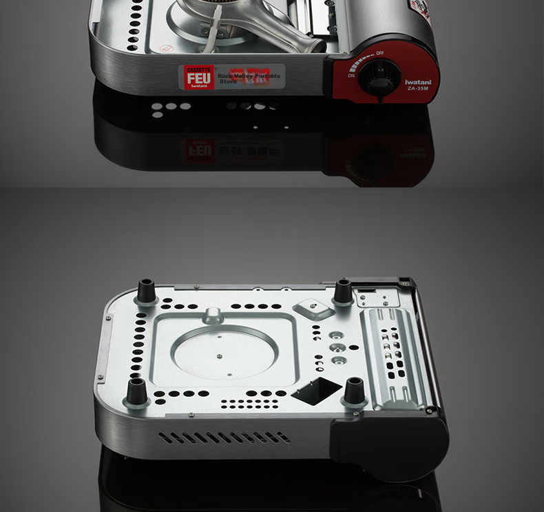 Iwatani Outdoor Camping Portable Gas Stove, Camping Cooker, Gas Stove, Picnic Windproof Cookware ZA-27S + Double-Handled Pot 19