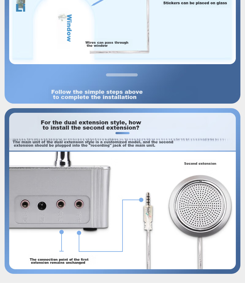 Deshun Window Two-Way Intercom DS-1908 Metal Round Speaker for Bank, Hospital Counter, Station, Post Office Windows, Specialized Intercom Microphone Amplifier 13