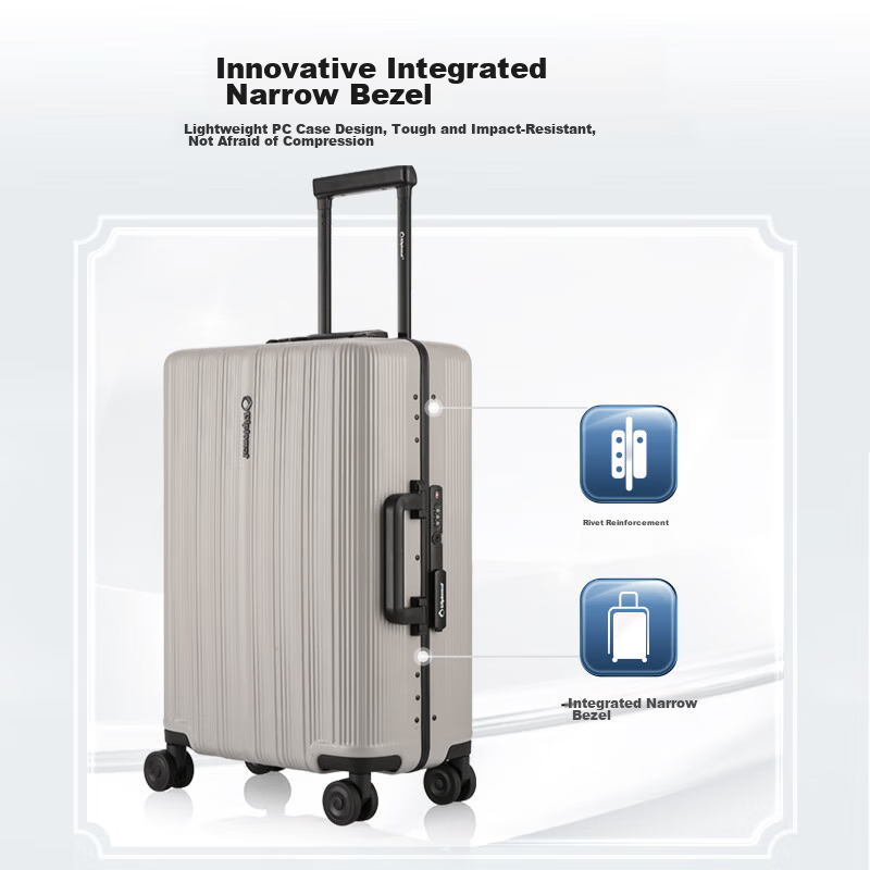 Diplomat 20-Inch Aluminum Frame Suitcase with Password Lock for Men And Women, Travel Luggage TC-26172 Khaki