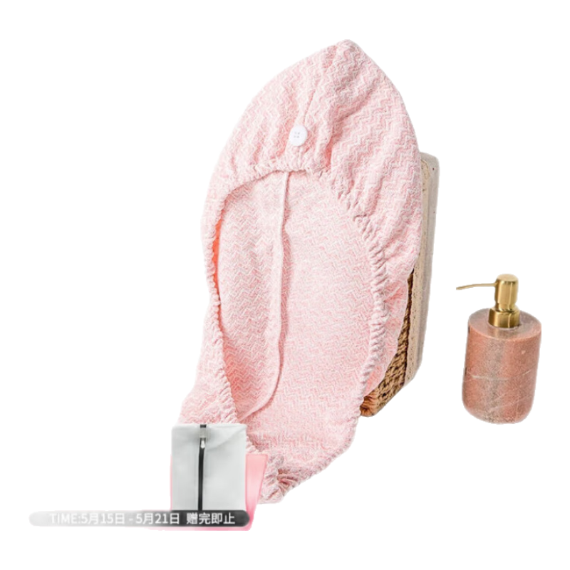 UCHINO Hair Towel, Absorbent, Lightweight, Hair Drying Cloth, Shower Cap, Hair Wiping Towel, Cherry Blossom Pink