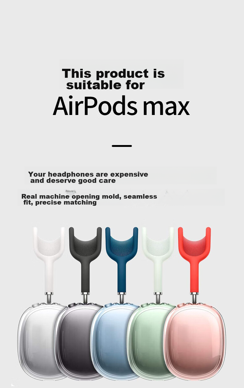 Masentek Compatible with Apple AirPods Max Over-Ear Bluetooth Headphones Protective Case, IPhone Soft TPU Accessory Cover, Scratch-Resistant, Drop-Proof, Wear-Resistant, Transparent 4