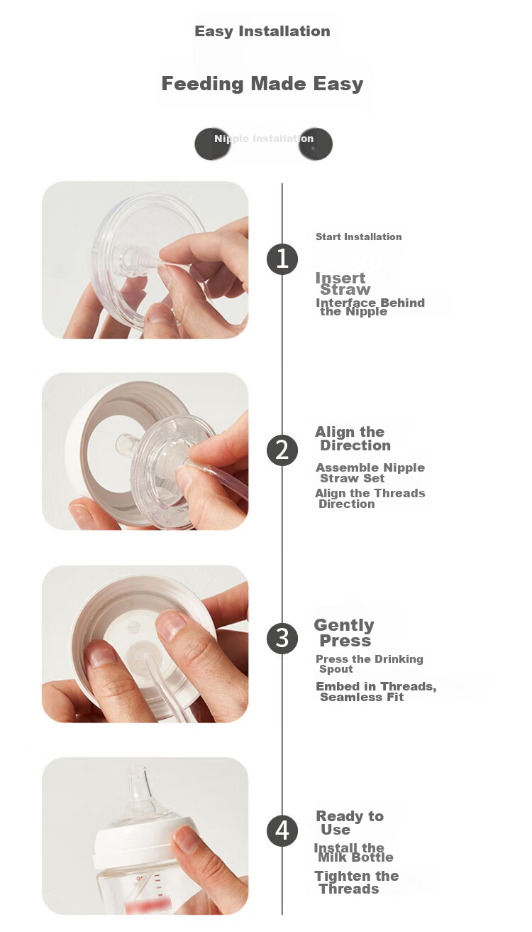 Baoshi Compatible with Pigeon Baby Bottle Accessories, Gravity Ball Straw Accessory, Duck Bill Nipple, Suitable for Third Generation Handle Brush Combinatio 14
